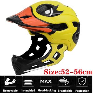 Batfox Kinderen Volledige Gezicht Fiets Fietshelm Cascos Ciclismo Kids Mountain Road Mtb Bike Helm Afneembare Pro Bescherming