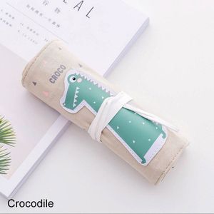 1Pcs Eenhoorn Grote Capaciteit Cartoon Etui School Etui Roll Up Leuke Kat Pencilcase Canvas Grote Pen Zak briefpapier