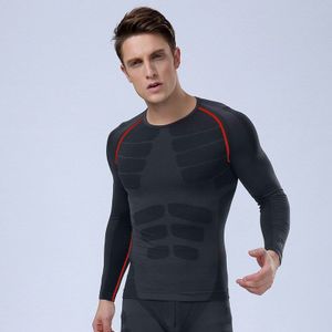 Mannen SLIM Lange Mouw T-shirt Sport Afslanken Ondergoed mannen Body Shaper sneldrogende Compressie T-shirts