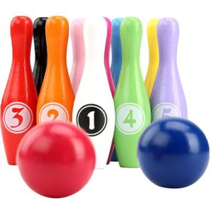 Kids Bowling Speelgoed Set , 10 Kleurrijke Pinnen 2 Ballen, Peuters Speelgoed Gedrukt Met Nummer, Voor Jongens Meisjes 1-6Years Oude