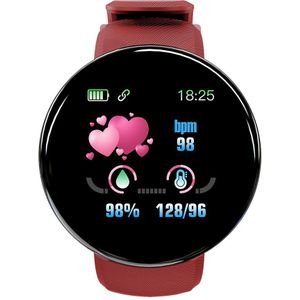 D18 Bluetooth Smart Smart Horloge Gezondheid Monitoring Stappenteller Sport Horloge Compatibel Ios Android Voor Vrouwen Mannen Sport Armband