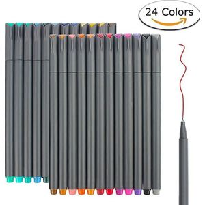 Fineliner Pen Set 24 Kleuren Fijne Tip Schetsen Schrijven Tekening Markers Pennen Fijne Lijn Punt Marker Pen Set Voor Tijdschrift planner