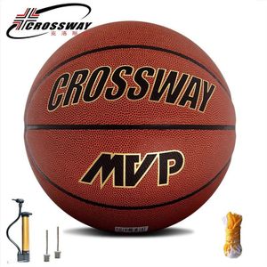 Crossway Aangekomen Basketball Ball Pu Officiële Maat 7 Outdoor Training Mand Ball Gratis Met Net Bag Basketbal Pomp Naald