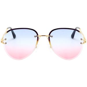 KIJO Randloze Zonnebril Vrouwen Zonnebril Gradiënt Tinten Snijden Lens Dames Frameloze Metalen Brillen UV400