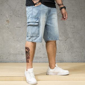 Denim Shorts Mannen Zomer Streetwear Plus Size Hip Hop Jeans Shorts Mannen Big and Tall Bermuda Band Rechte Rijbroek parkour