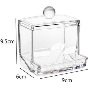 Make Wattenschijfje Organizer Badkamer Opbergdoos Voor Wattenstaafjes Cosmetica Sieraden Make Remover Pad Container Met Bamboe Deksel