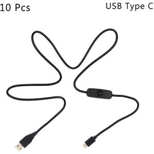 Usb C Power Kabel Op Uit Schakelaar Usb Kabel Voor Opladen 3A Usb Type C Interface Charger Wire Voor Raspberry pi 4 Telefoon Tablet