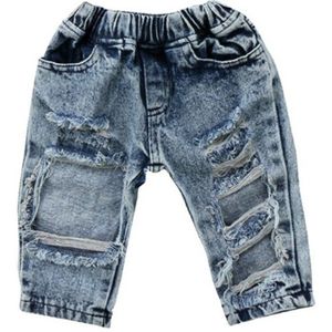 Kids Meisjes Patch Denim Broek Stretch Elastische Broek Jeans Ripped Kleding Patch Kid Baby Meisjes Jean Pant 6M-5Y