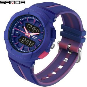Sanda Vrouwen Sport Horloges Mode Waterdichte Led Multifunctionele Digitale Horloges Quartz Horloge Montre Femme Relogio Feminino