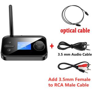 Auto Bluetooth 5.0 Audio-ontvanger Zender Mic Stereo Auto Versterker Optische Coaxiale Aux 3.5Mm Jack Rca Draadloze Adapter Tv pc