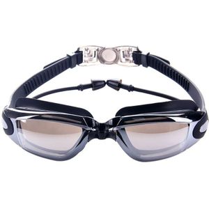 Professionele Siliconen Zwembril Anti-Fog Uv Zwemmen Bril Met Oordopje Voor Mannen Vrouwen Water Sportbrillen