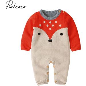 Baby Lente Herfst Kleding Pasgeboren Baby Jongen Meisje Gebreide Romper Cartoon Trui Jumpsuit Longsleeve Warm Animal Print Kleding