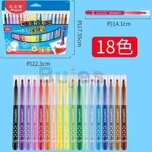 Maped 12/18/24 Kleur Kinderen Veilig En Niet Giftig Wasbaar Kleur Pen Papier/Plastic Doos Dunne staaf Kegel Hoofd Tekening Art Supplies