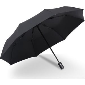 Zwarte Coating Regen Zon Automatische Paraplu Anti-Uv 3 Folding Wind Slip Auto Grote Winddicht Vrouwen Mannen 8 Ribben Parasol