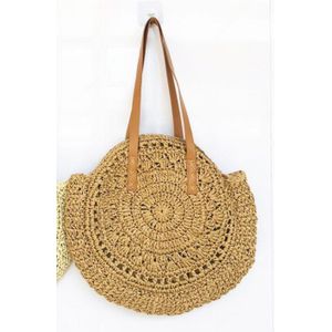 Vrouwen Boho Geweven Handtas Zomer Strand Tote Strozak Ronde Rotan Schoudertassen