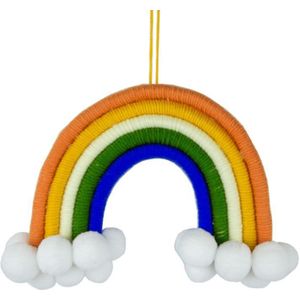 Geweven Regenboog Muur Opknoping Ornamenten Kinderkamer Decor Cloud Haar Bal Hanger Foto Props