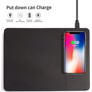 Besegad 2 In 1 5W Draadloze Oplader Mousepad Pu Mouse Pad Mat Voor Samsung Galaxy Note 10 Plus huawei Een Plus Xiaomi