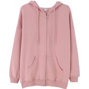 Rits Hoodies Sweatshirts Vrouwen Koreaanse Stijl Losse Katoenen Rits Casual Capuchon Herfst