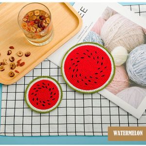 Diy Handgemaakte Cup Mat Fruit Vorm Haak Servies Wol Breien Cup Pad Huishoudelijke Tafel Decoratie