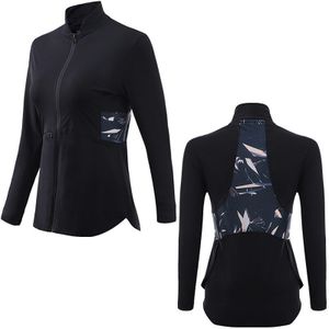 Mesh Splice Fitness Jas Vrouwen Sport Shirt Lange Mouw Yoga Top Ademend GYM Dames Jas Rits Training Kleding