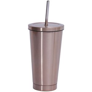 500ml Koffie Mokken Metalen Stro Herbruikbare Tumbler Pint 304 Rvs Drinkbekers Draagbare Reizen Tumbler Water Sap Cups