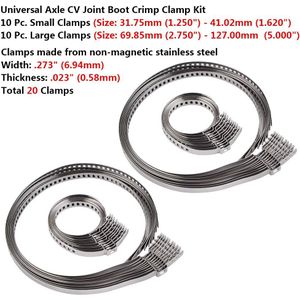Universele Verstelbare As Cv Gezamenlijke Boot Crimp Klem Kit 31-41Mm 70-125Mm