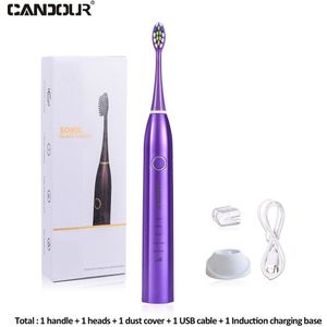 Candour Cd-5168 Sonic Tandenborstel Oplaadbare Elektrische Tandenborstel IPX8 Waterdichte 15 Modus Met 8 Borstel Reizen Doos Beste Cadeau