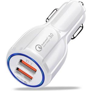 2 Usb Qc 3.0 Auto Lader Snel Opladen 3.0 Mobiele Telefoon Opladen Auto Snellader 2 Port Usb auto Draagbare Oplader