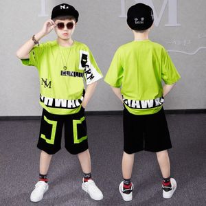 Kinderkleding Zomer Witte Jongens T-shirt + Broek 2 Stuks Sets Modieuze Grote Pocket Kinderen Kleding Toevallige Tiener Jongen outfits