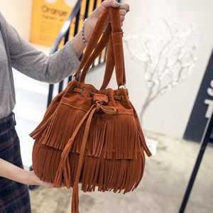 Retro Faux Suede Fringe Vrouwen Messenger Tassen Nieuw Handtas Kwastje Schouder Handtassen Crossbody Tas Bolsa Feminina