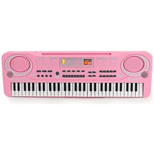 Elektrische Keyboard Piano Voor Kinderen-Draagbare 61 Key Elektronische Muziekinstrumenten Karaoke Toetsenbord, Microfoon, Roze