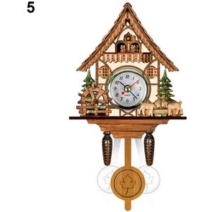 Houten Koekoek Wandklok Vogel Tijd Bell Swing Alarm Horloge Thuis Art Decor UD88