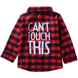 Peuter Kid Meisje Jongen Kleding Letters Terug Klassieke Plaid Shirt Lange Mouwen Casual Top Lente Herfst Blouse 6 m-5 T