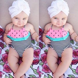 zomer Peuter Kid Baby Meisje Streep Watermeloen Badpak Bikini Badmode Badpak Zomer Strand Zwemmen Kleding Sets