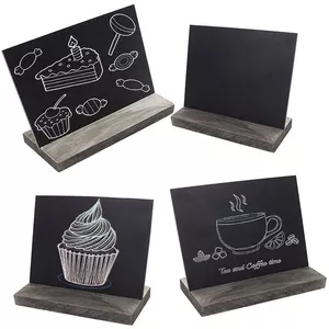 JIANTA Mini Schoolbordjes – 24 Stuks – V-vormig – 10x7,5 Cm – Met 4 Markers – Uitwisbaar En Herbruikbaar – Voor Tafelreserveringen, Prijskaartjes En Menukaarten