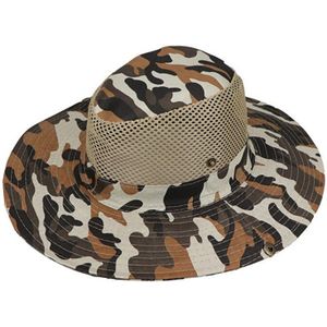 Outdoor Camouflage Vissen Caps Zonnebrandcrème Mesh Zonnescherm Emmer Boonie Brede Rand Cap Polyester Quickdry