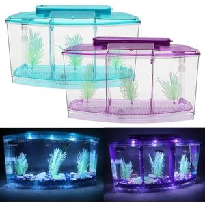 Fish Tank LED Light Triple Kubus Betta Aquarium Box Aparte Fokken Spawning