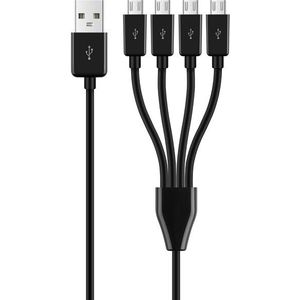 50cm 4 in 1 Micro USB charger cable Power 4 Micro USB Apparaten Tegelijk