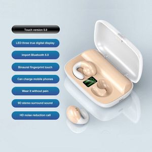 Beengeleiding Oortelefoon Draadloze Bluetooth 5.0 Sport Hoofdtelefoon Met 2200Mah Opladen Case Hifi Stereo Geluid Oordopjes Headset