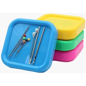 Miusie 4 Kleuren Magnetische Doos Opslag Pins Case Handwerken Opslag Anti-Verloren Vierkante Opbergdozen Naalden Borduurwerk Tool