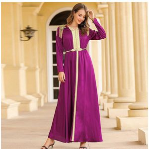 Paars Vestidos Moslim Jurk Abaya Kalkoen Islam Kleding Hijab Afrikaanse Jurken Abaya Voor Vrouwen Caftan Kaftan Marokkaanse Gewaad