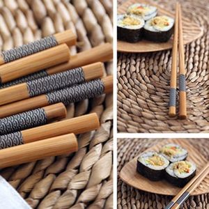 5 paar Eetstokjes Natuurlijke Bamboe Sushi Voedsel Eetstokjes Chinese Herbruikbare Eetstokjes Anti-skip Duurzaam Keuken Eetkamer Servies