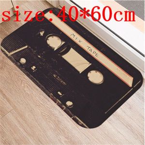 Vintage Cassette Tape Indoor Deurmat Antislip Flanel Pluche Deur Vloermat 3d Veranda Deurmatten Badkamer Keuken Tapijt Tapijten Decor