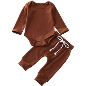 0-24M Kids Baby Jongen Meisje Kleding Lange Mouw Romper Tops + Lange Broek Outfit Set