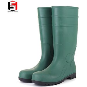 Pro Veiligheid Groene Stalen Hoofd Veiligheid Laarzen Agrarische Regen Laarzen Pvc Mannen Schoenen Lange Werk Laarzen Regen Schoenen