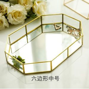 Koperen desktop make-up spiegel gouden wc glas spiegel prinses ronde spiegel met draagbare cosmetische spiegel espejos decorativos