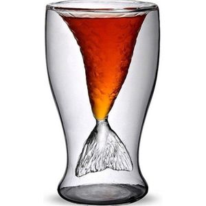 Mermaid Glas Dubbele Muur Rode Wijn Cup Gemengde Glas Cocktail Crystal Glas Verrassing