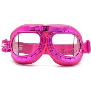 Bjmoto Vrouwen Motorfiets Scooter Pilot Ski Dirt Bike Fietsen Glazen Met Zilveren Lens Roze Frame Goggles Motocross