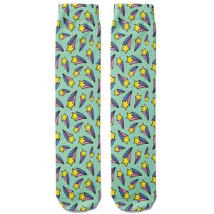 Mode 3D Printing Star Patroon Vrouwen Sokken Harajuku Kawaii Vrouwelijke Sokken Hoge Enkel Winter Warm Casual Meisje Sokken