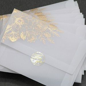 24 Stks/partij Bronzing Transparante Enveloppen Lakmoes Papier Enveloppen Voor De Uitnodiging Enveloppen Voor Kaarten